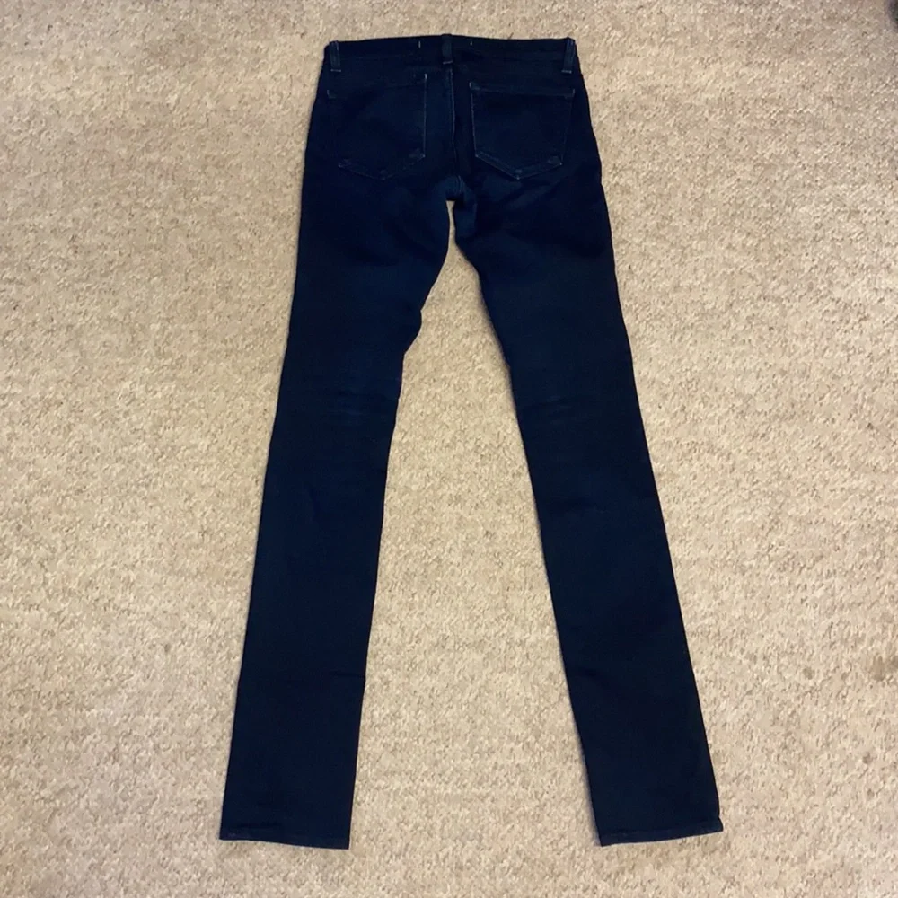 J Brand The Pencil Leg in Shadow Black Skinny Low Rise Jeans Size 25 inseam 34" - Picture 4 of 11
